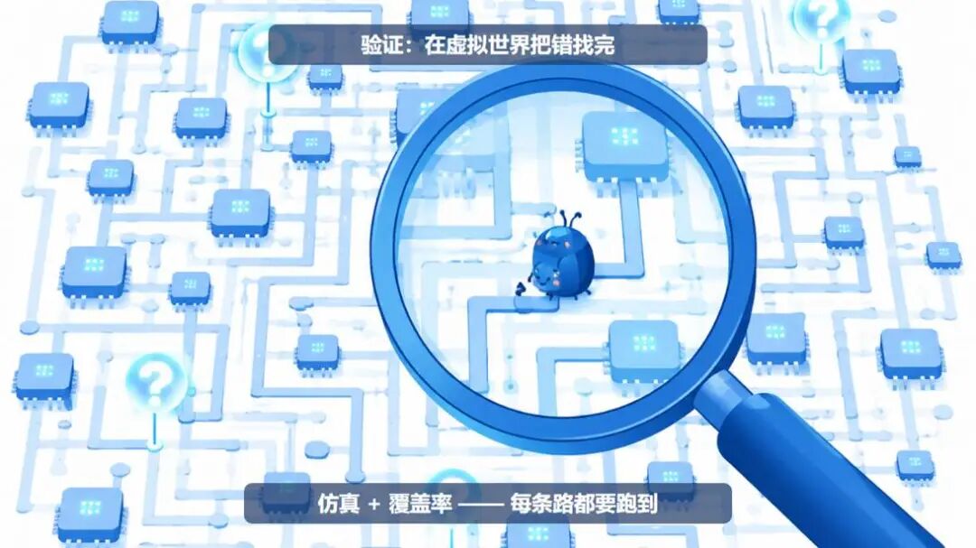 芯片验证仿真与覆盖率找错示意