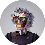 具有机械与生物混合特征的未来风格机器人形象