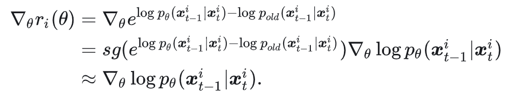 概率比 r_t^i 的梯度推导公式