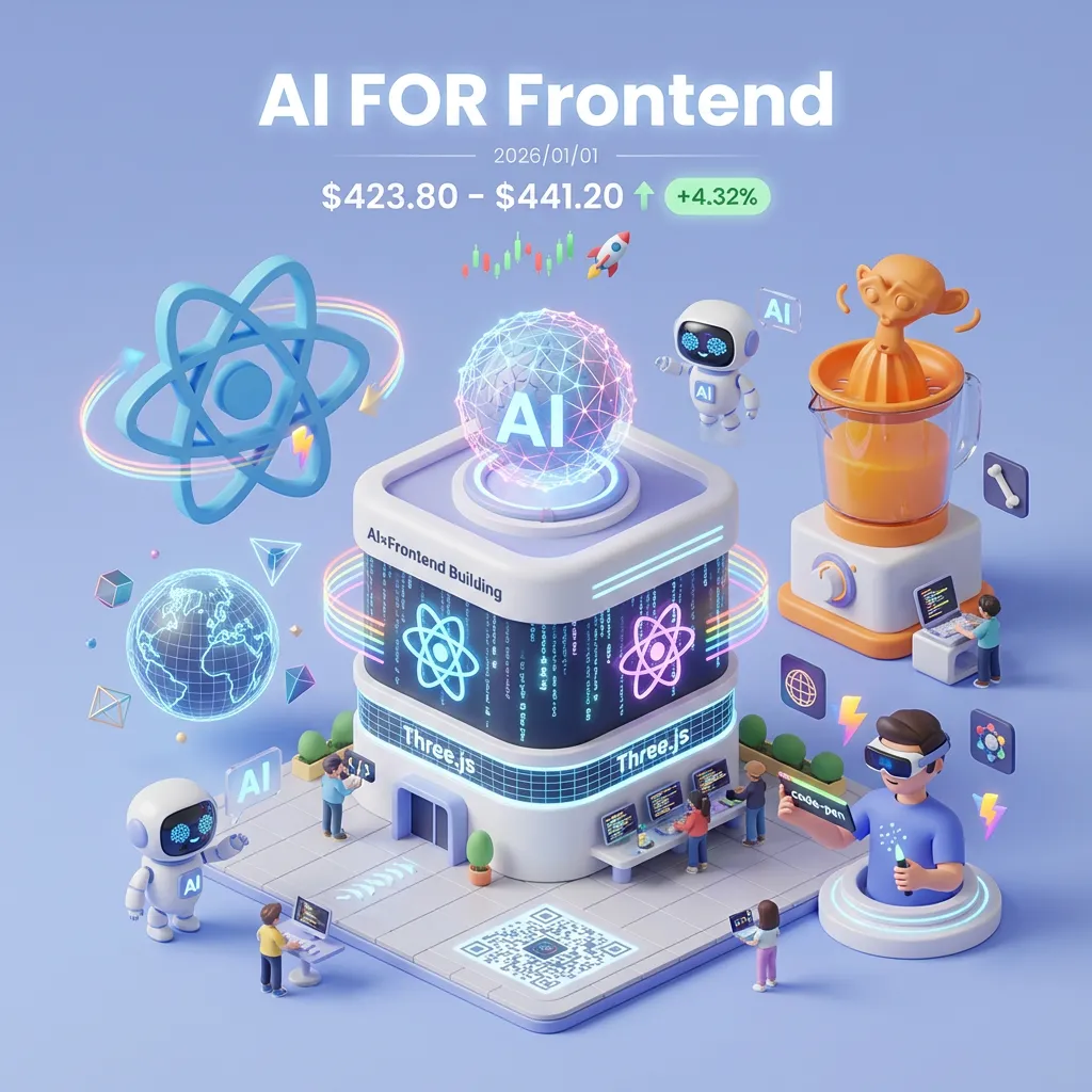 AI与前端开发结合的科技主题插画