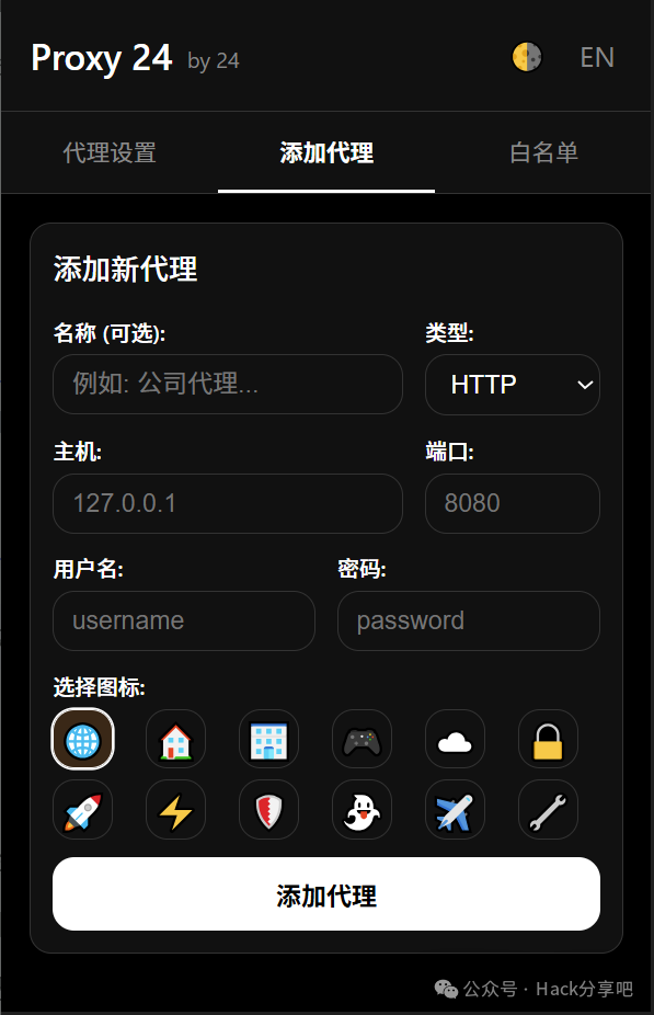 Proxy24切换主题界面