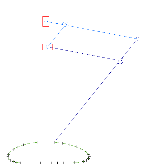 平面四杆行走机构示意