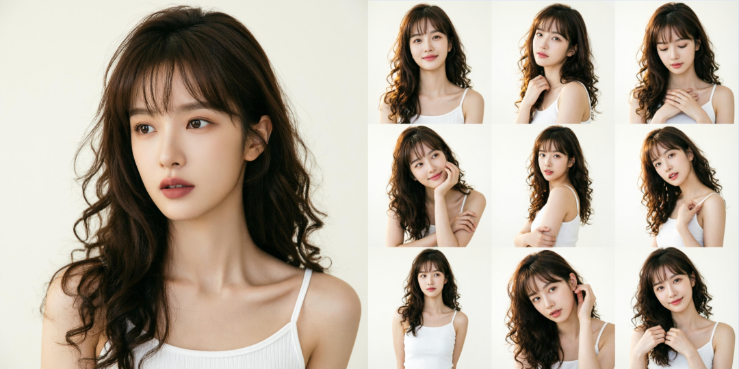 多样化的年轻女性肖像拼贴图