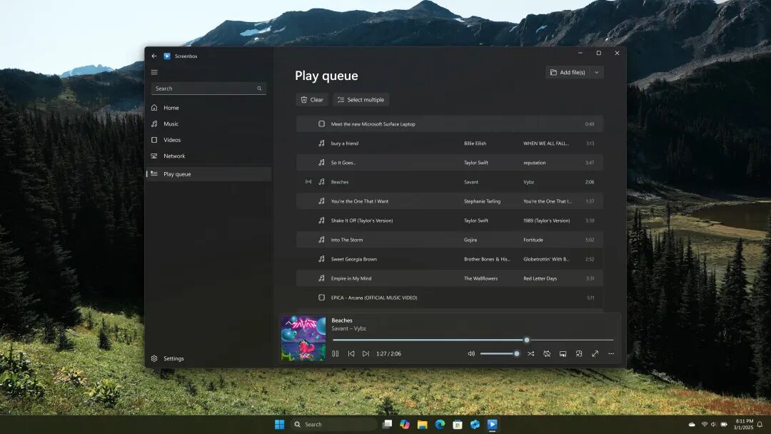 播放队列管理界面