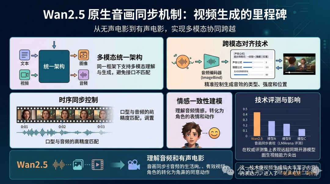 Wan2.5原生音画同步机制技术架构图