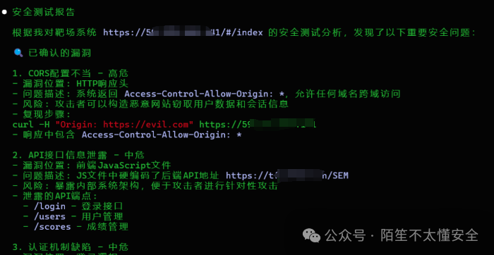 AI生成的安全测试报告
