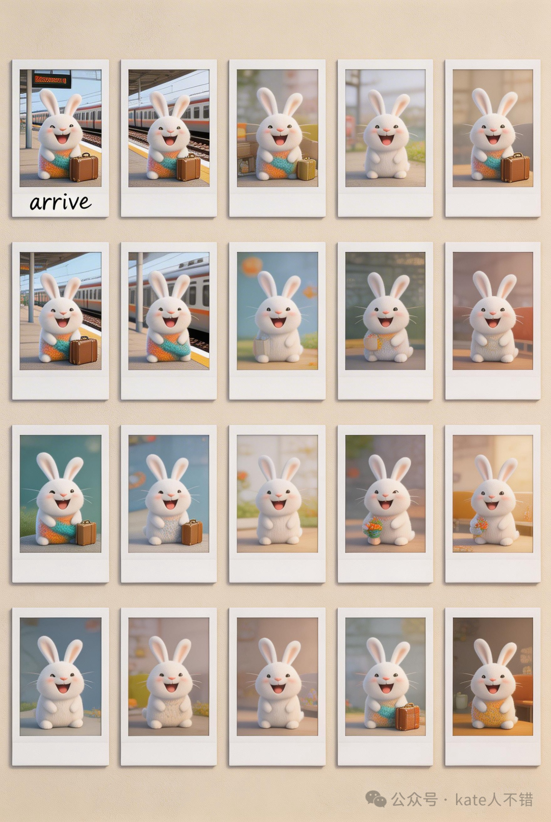 Seedream 5.0 Preview 生成的拍立得照片墙效果图，排列和备注不符要求