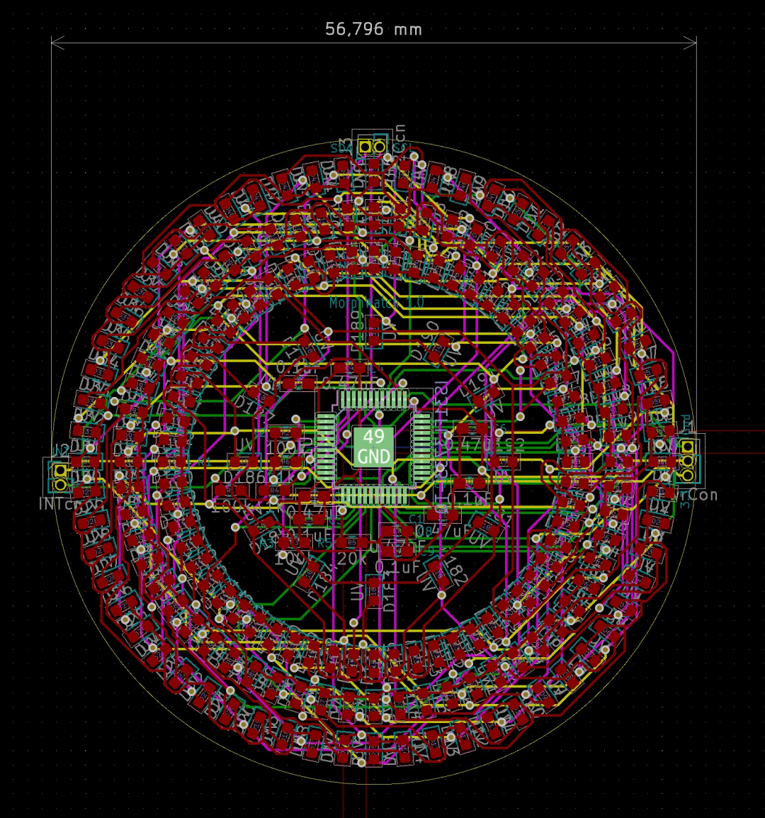 MorphMatrix圆形PCB布局图
