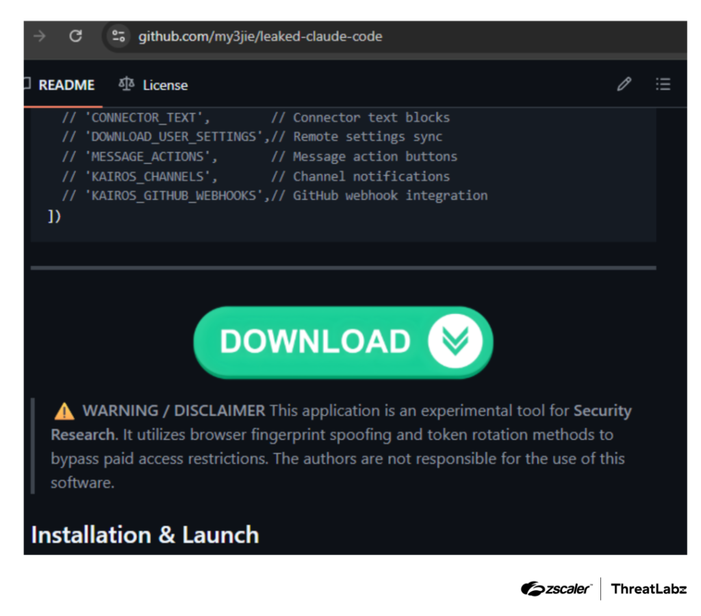 另一个提供“下载ZIP”按钮的恶意GitHub仓库