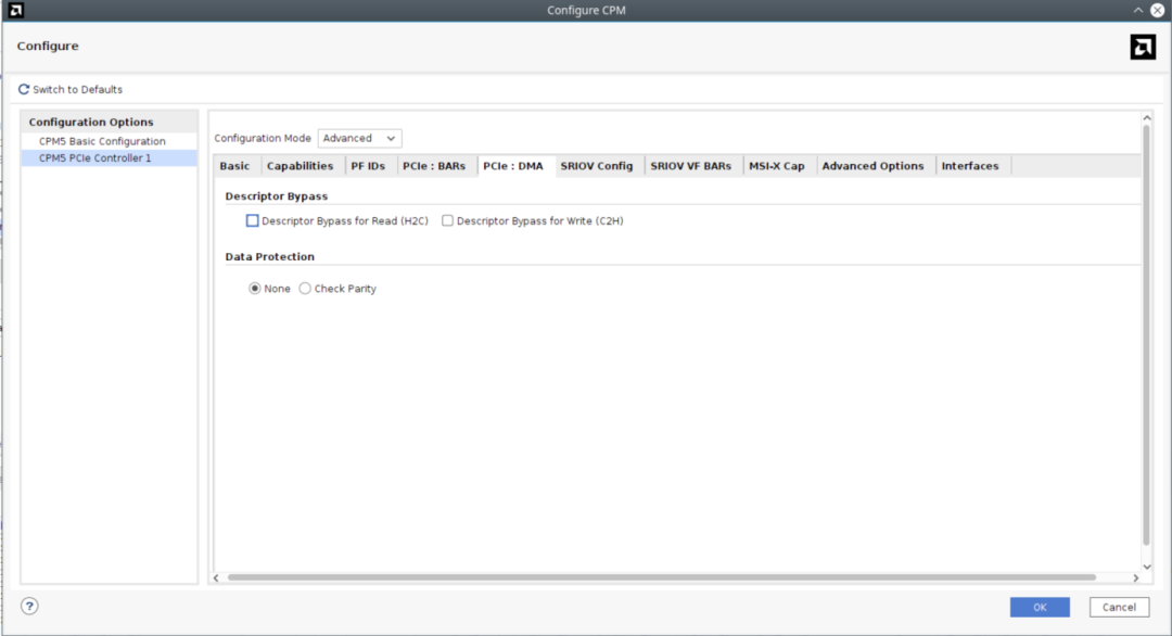 DMA 描述符旁路配置