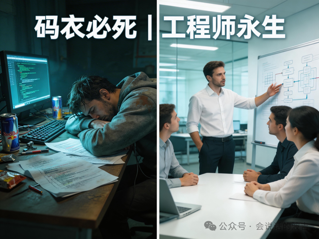 码农与工程师工作状态对比图