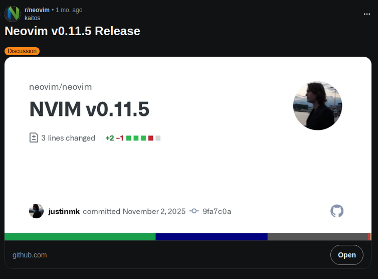 Neovim v0.11.5 发布