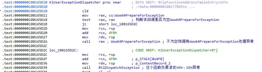 Wow64PrepareForException 回调判断