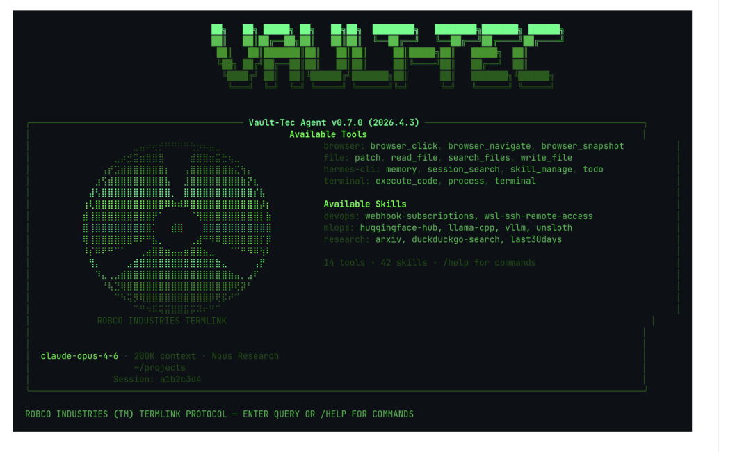 Vault-Tec 主题皮肤的终端界面