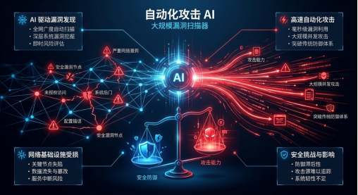 自动化攻击 AI大规模漏洞扫描器与攻防平衡图