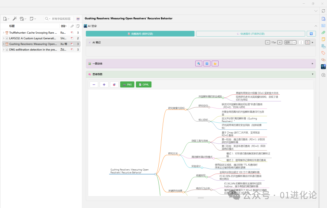 AI管家生成的论文思维导图示例