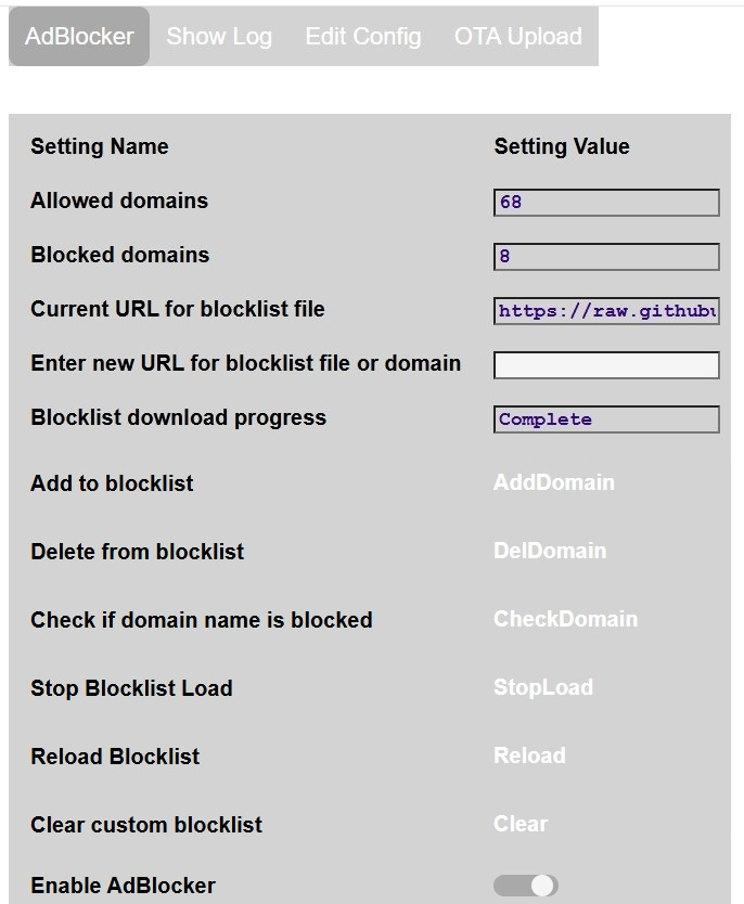 AdBlocker 配置界面截图