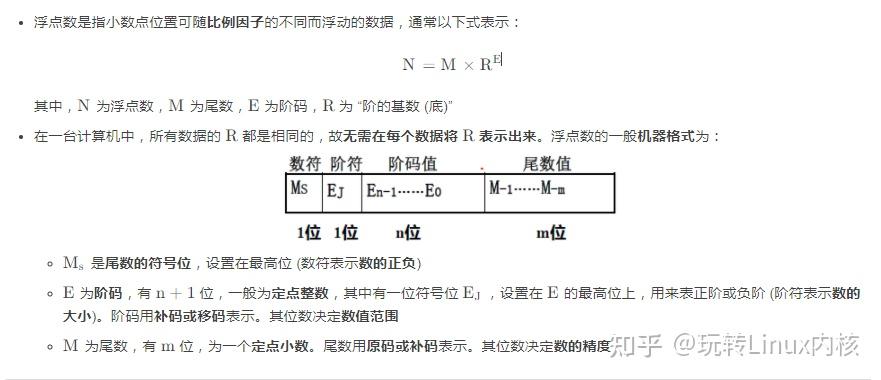 浮点数表示机器格式说明