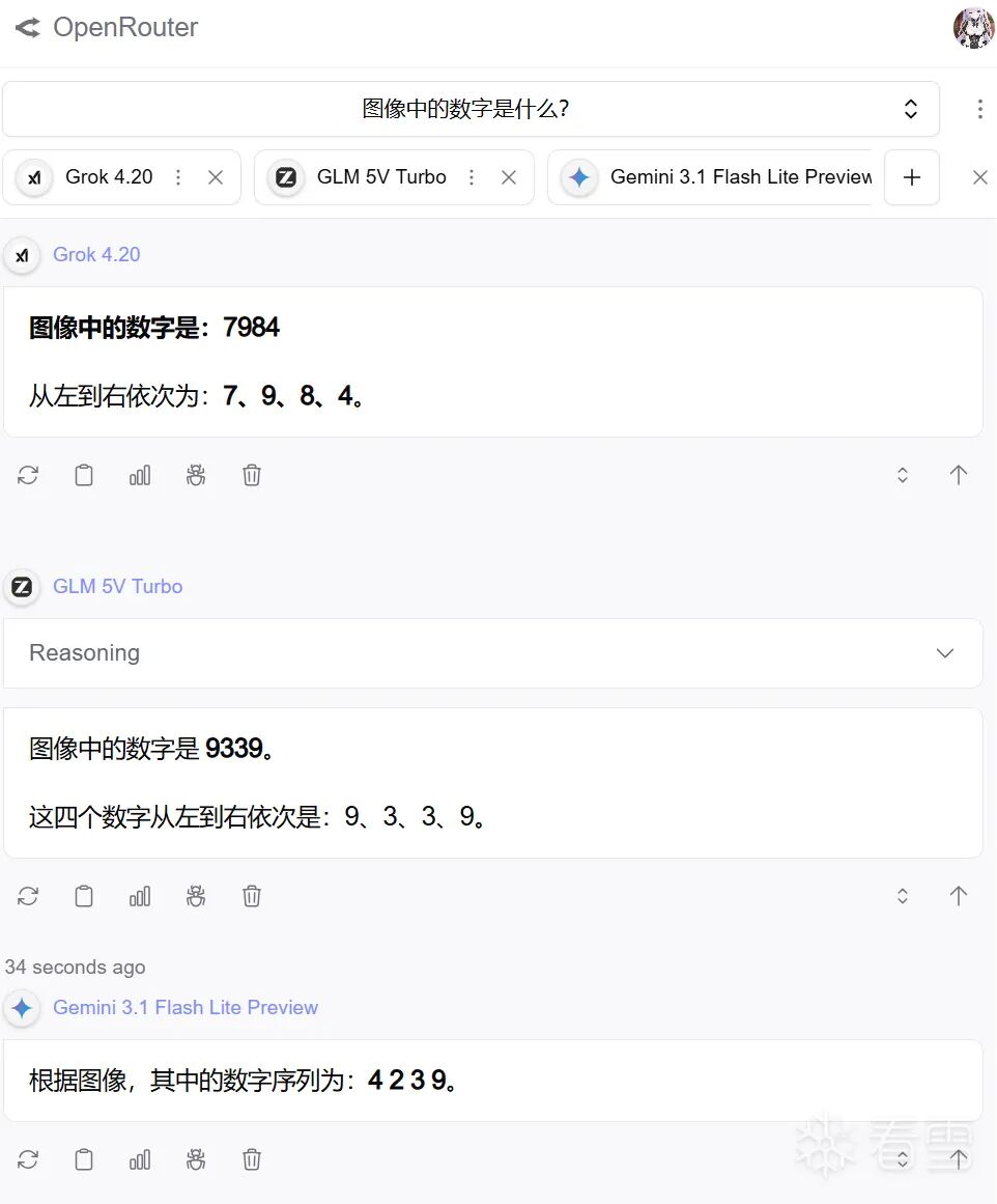 三个VLM模型对对抗样本的识别结果对比