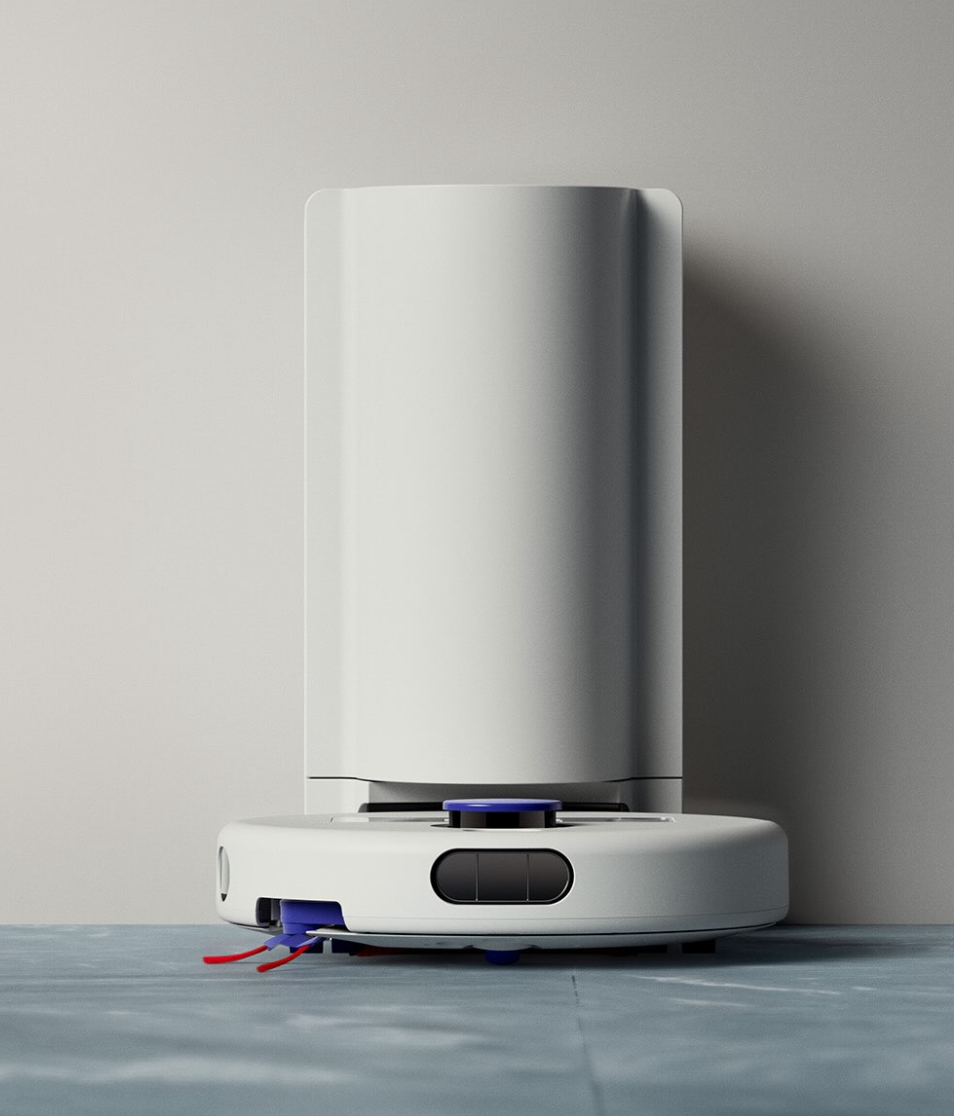 Dyson 白色扫地机器人与基站