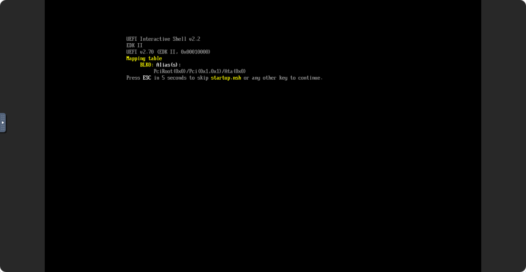 UEFI Interactive Shell引导界面