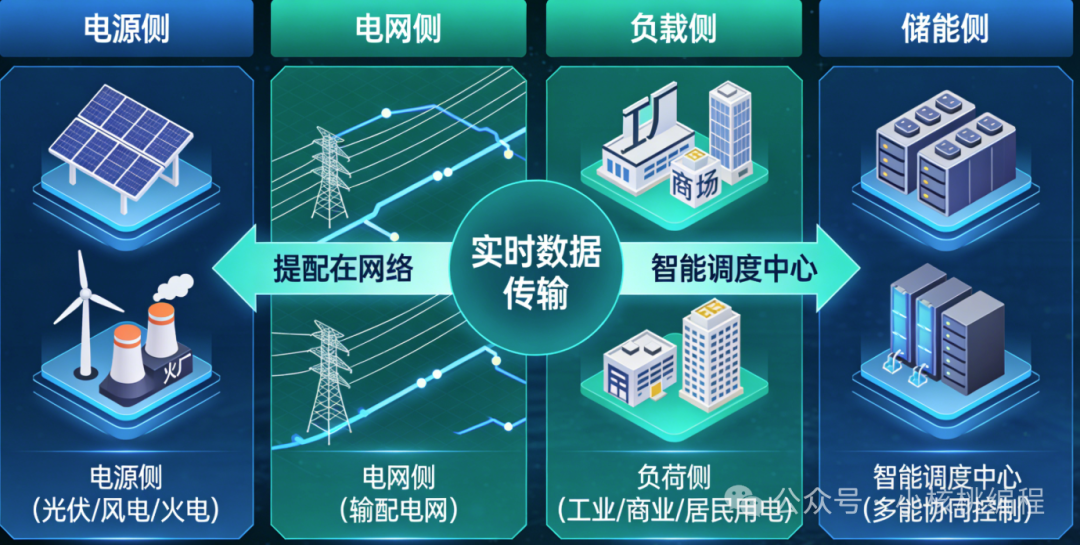 智能电网系统架构示意图
