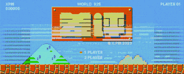 复古像素风格游戏场景,画面中带有“差评”字样的招牌