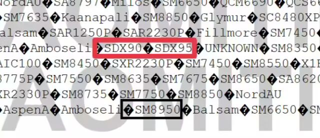 高通新一代处理器型号，SDX90、SDX95和SM8950被标出
