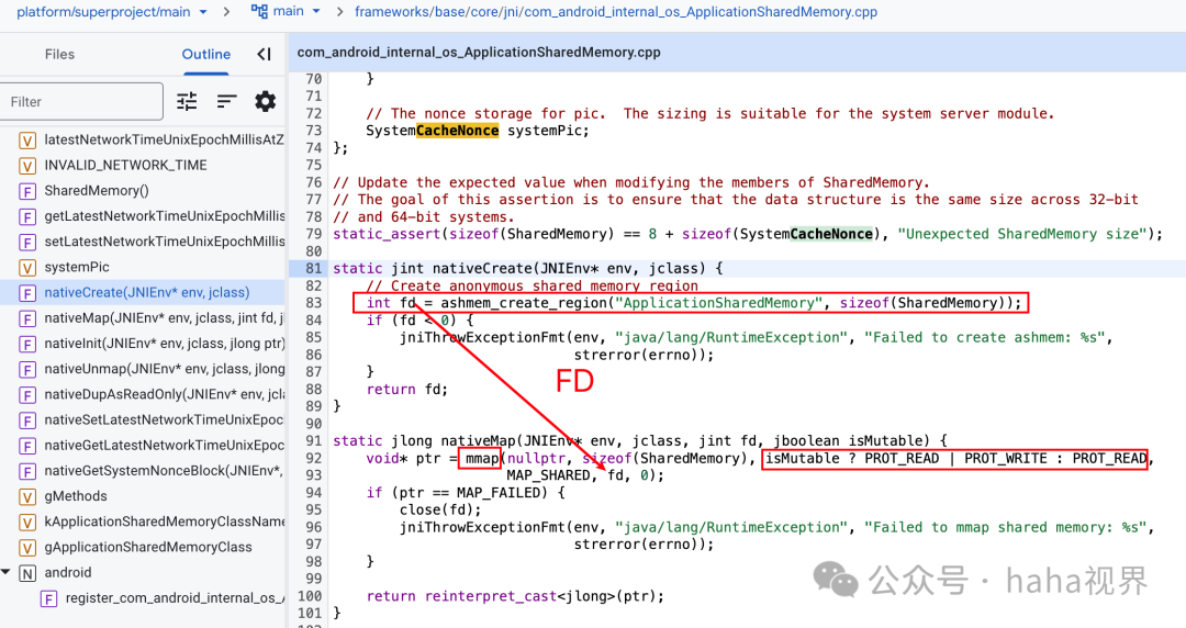 Android SharedMemory创建与映射关键源码