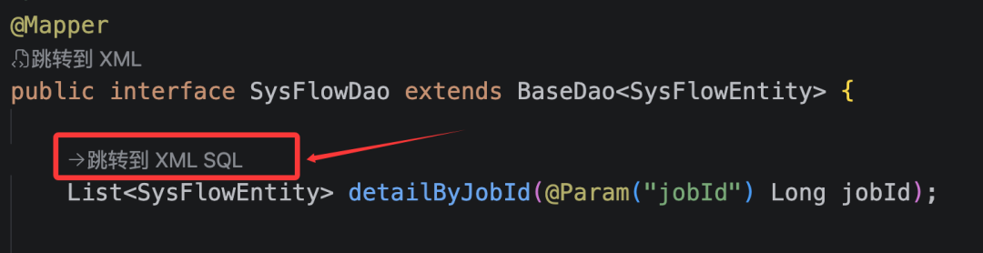Mybatis Helper 代码跳转示意 (Java)