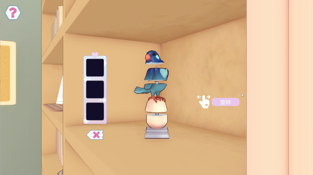 游戏中需要拼合的鹦鹉机关摆件