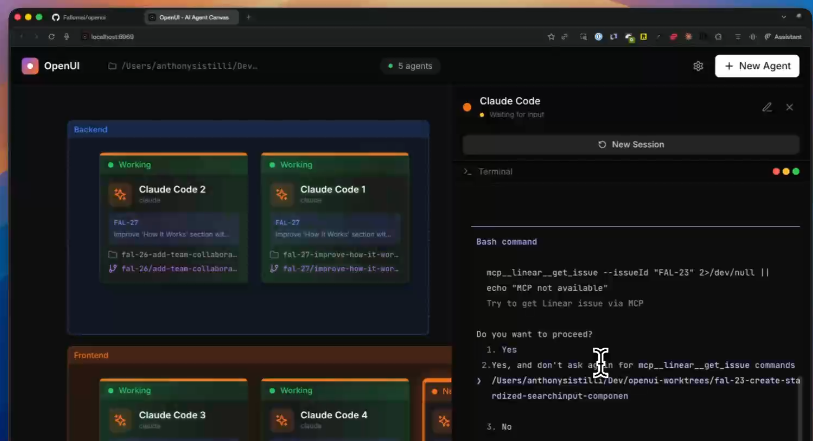 OpenUI多代理管理界面