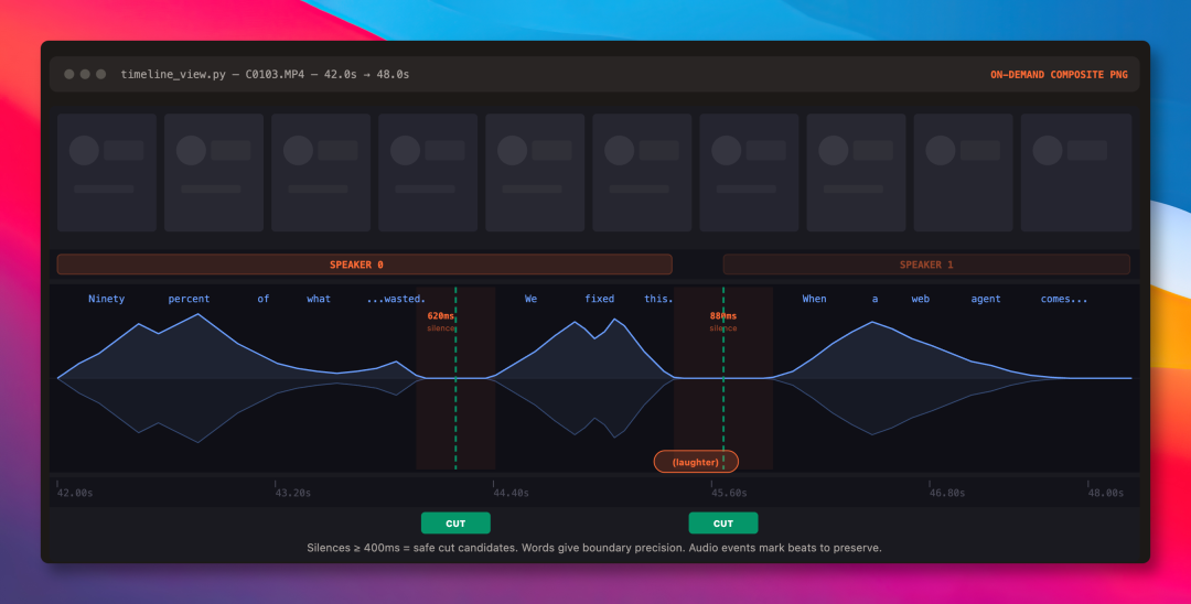 音频编辑与剪辑决策界面截图