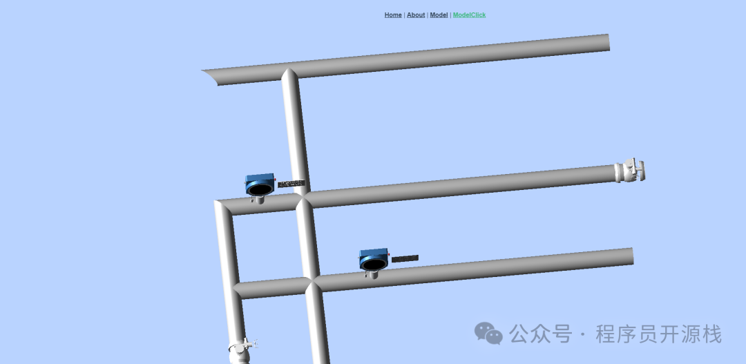 在Three.js中加载的工业管道OBJ模型