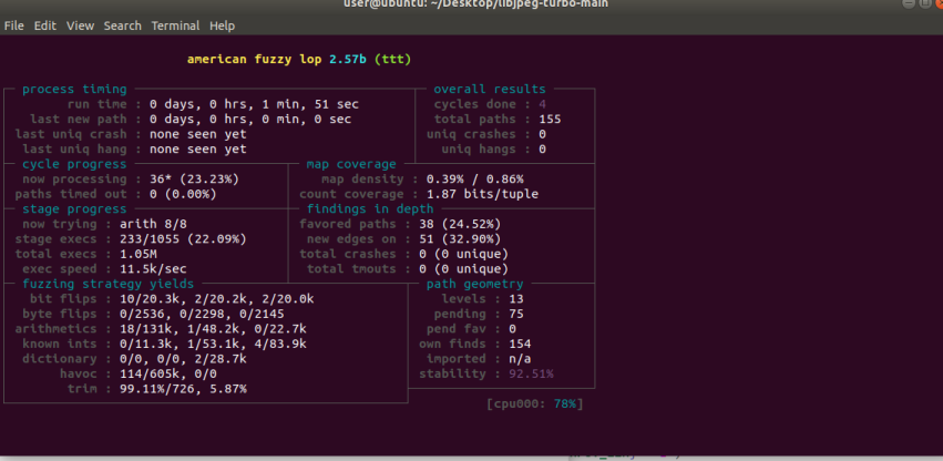 持久模式下的fuzz速度