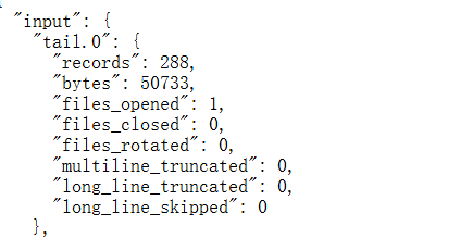 Fluent Bit input 统计,tail.0 插件采集记录数 288 条