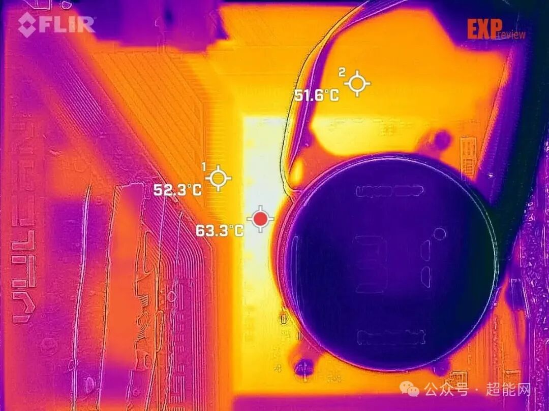主板供电模块热成像图