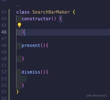 定义 present 和 dismiss 方法