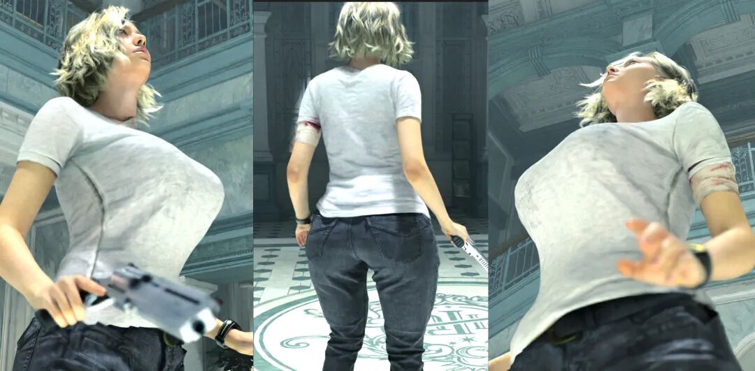《生化危机9》女主角格蕾丝三种姿态拼接图