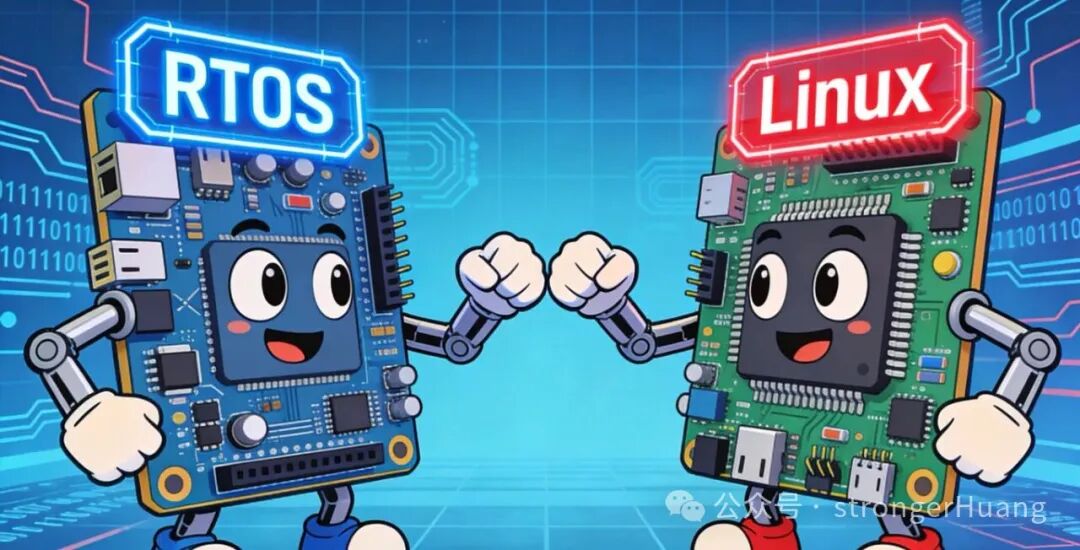 RTOS与Linux在嵌入式系统中的定位示意图