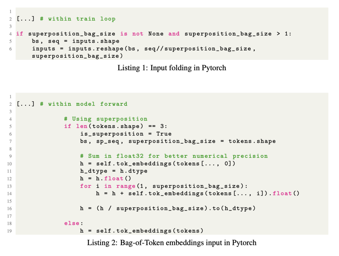 PyTorch 代码:Input folding 与 Bag-of-Token embeddings 输入处理