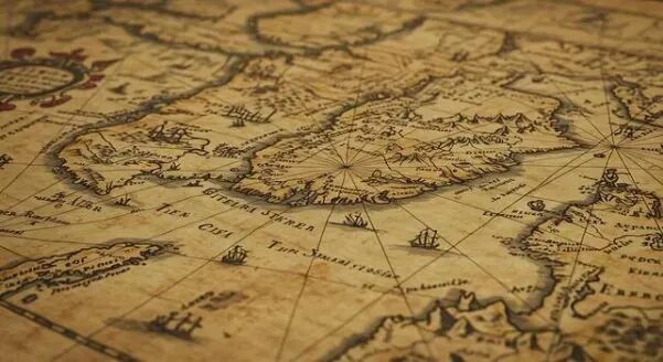 大航海时代风格古地图,对应 MAP 的测绘比喻
