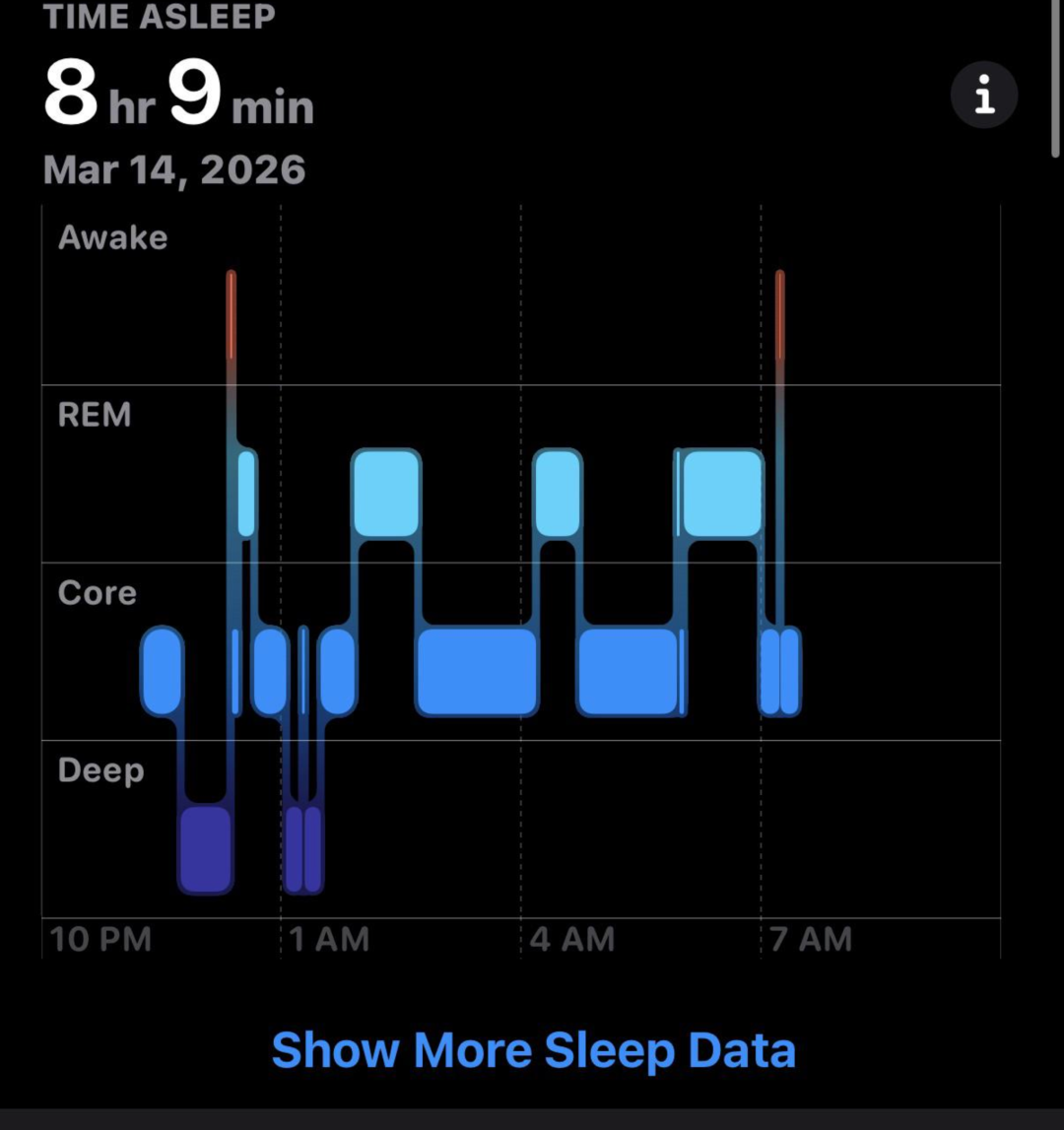 Apple Watch 睡眠阶段数据图