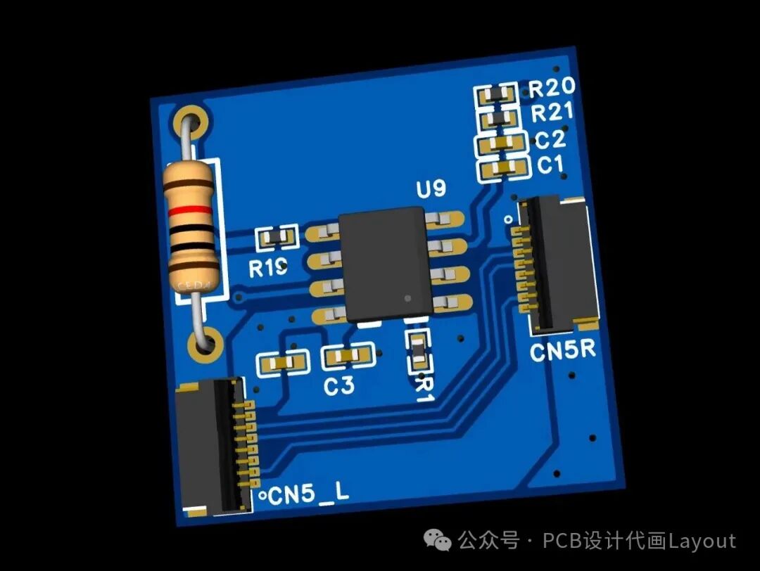嘉立创EDA设计案例之逻辑控制与接口部分3D视图