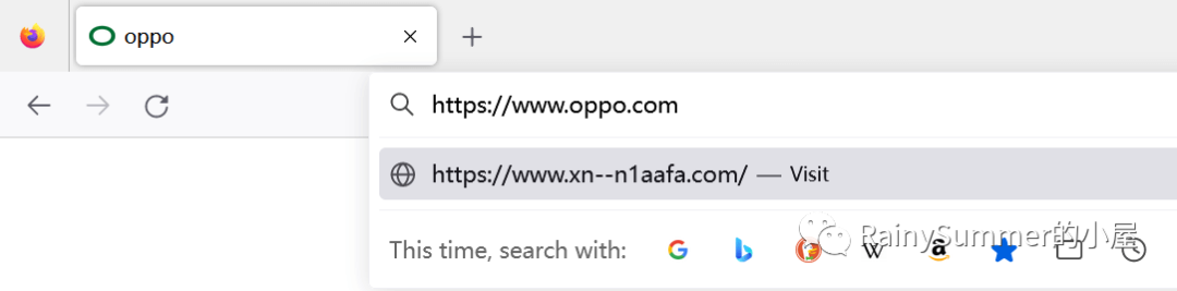 Firefox在编辑地址时显示Punycode