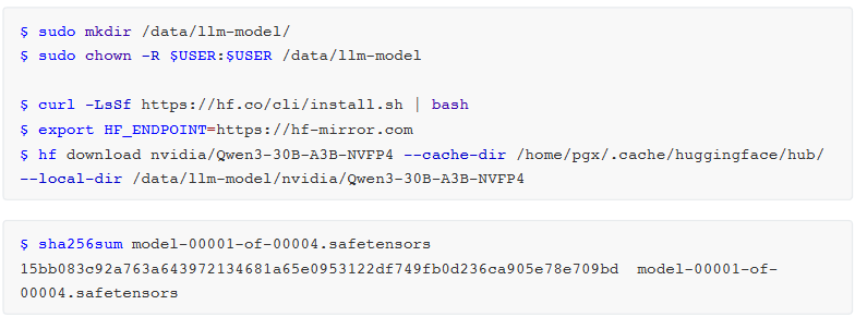 HF模型页面截图:Qwen3-30B-A3B-NVFP4模型文件列表及大文件指针详情