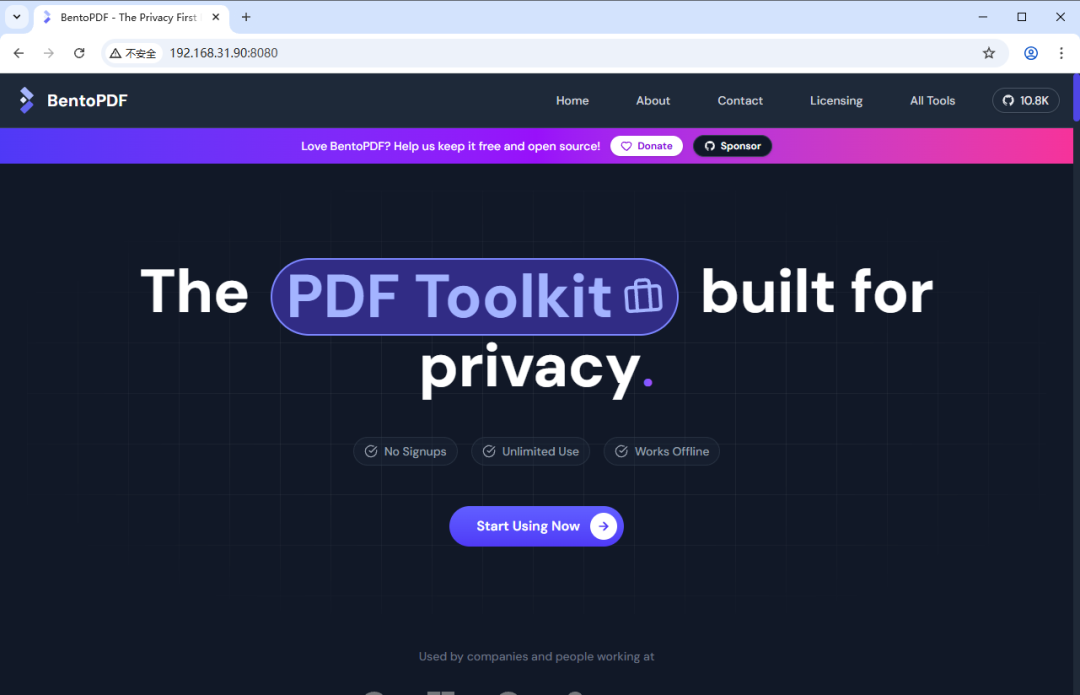 BentoPDF英文主界面