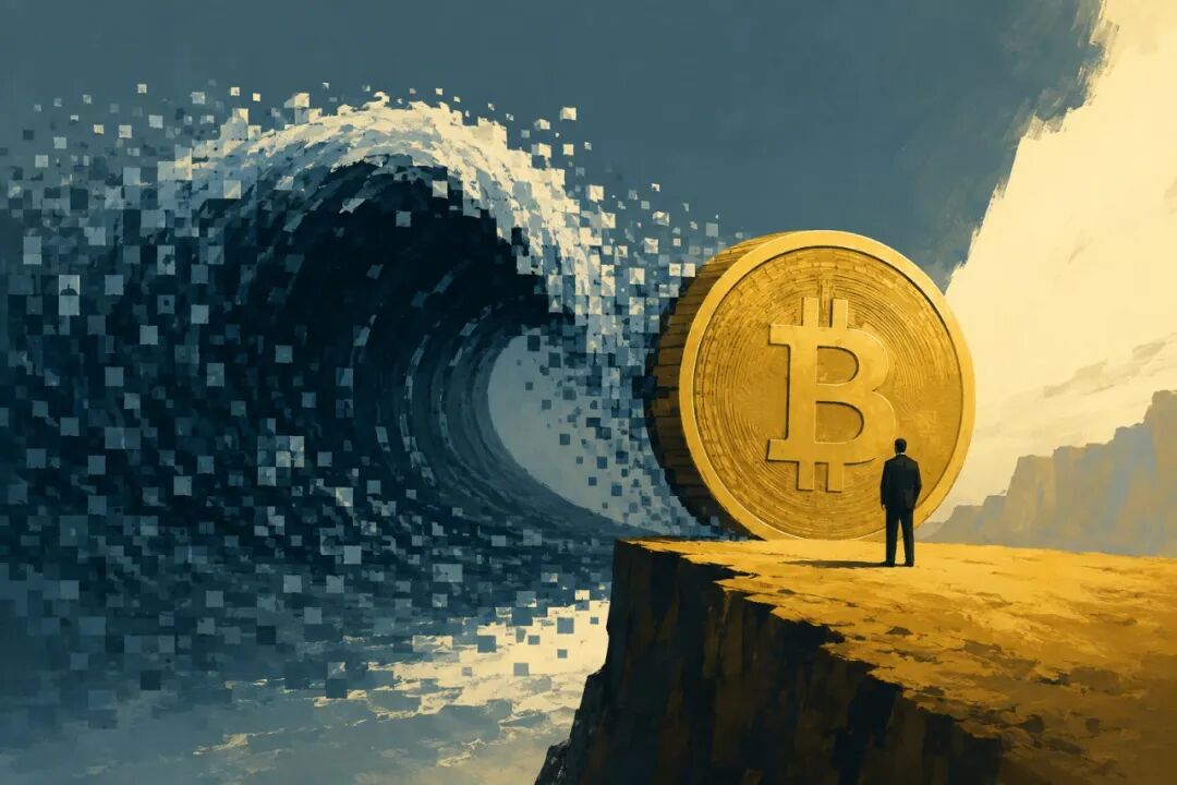 比特币面临的量子威胁艺术概念图