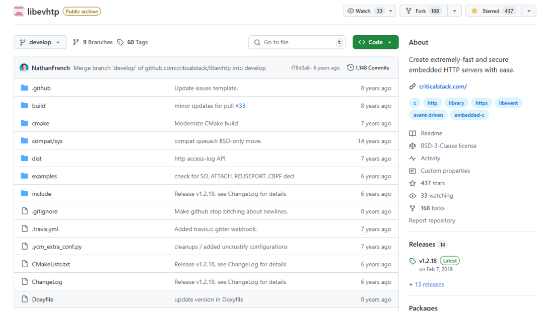 libevhtp GitHub仓库概览